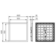 Dimension Drawing (without table) - RC133V G6 36S/840 PSD W62L62 OC