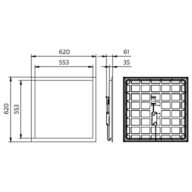 Dimension Drawing (without table) - RC133V G6 36S/840 PSU W62L62 OC