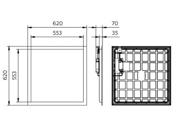 Dimension Drawing (without table) - RC133V G6 36S/840 WIA W62L62 OC