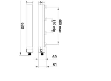 Dimension Drawing (without table) - WT140C 20S/840 WIA L600 TW3