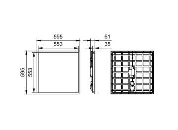 Dimension Drawing (without table) - RC132V G6 31_43S/840 PSU ELR IK03 60x60