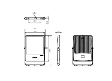 Dimension Drawing (without table) - BVP166 LED360/840 PSU 300W SWB