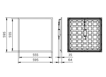 Dimension Drawing (without table) - RC065B G5 34S/840 PSU W60L60 OC CFW 2 CL