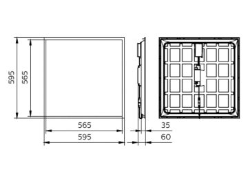 Dimension Drawing (without table) - RC065B G5 34S/840 PSD W60L60 OC SC