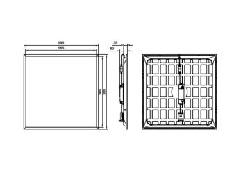 Dimension Drawing (without table) - RC065B G5 34_36S/830_40 PSU 60x60 NOC SC