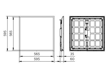 Dimension Drawing (without table) - RC065B G5 34_36S/830_40 PSU W60L60 OC SC