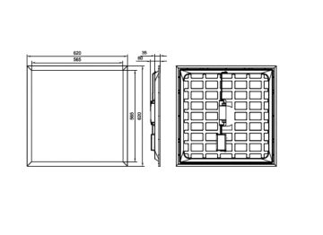 Dimension Drawing (without table) - RC066B 34S/840 PSD W62L62 OC