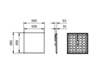 Dimension Drawing (without table) - RC065B G5 34S/840 PSU W60L60 NOC CFW ELR
