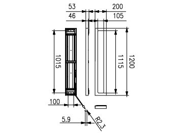 Dimension Drawing (without table) - SM060C G2 34_40S/840 PSU W20L120 NOC