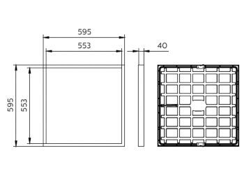 Dimension Drawing (without table) - SM065C 41S/840 PSU W60L60 NOC 4PK