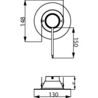 Dimension Drawing (without table) - DN016B LED8/CW 10W 100-240V D90 RD ND
