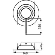 Dimension Drawing (without table) - DN016B LED12/NW 15W 100-240V D125 RD ND