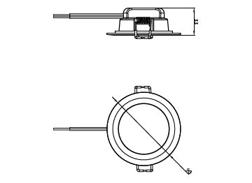 Dimension Drawing (without table) - DN020B G3 LED3/WW 3.5W 220-240V D80 GM