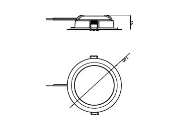 Dimension Drawing (without table) - DN020B G3 LED6/CW 7W 220-240V D125 GM