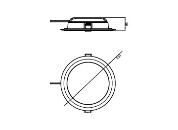 Dimension Drawing (without table) - DN020B G3 LED9/NW 10.5W 220-240V D150 GM