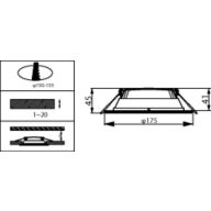 Dimension Drawing (without table) - DN027B G3 LED12/NW 12W 220-240V D150 RD