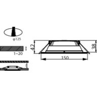 Dimension Drawing (without table) - DN027B G3 LED9/NW 9W 220-240V D125 RD