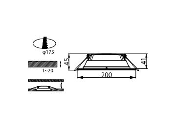 Dimension Drawing (without table) - DN027B G3 LED15/NW 15W 220V D175 RU