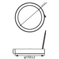 Dimension Drawing (without table) - DN027C G3 LED9/NW 9W 220-240V D150