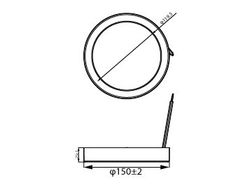Dimension Drawing (without table) - DN027C G3 LED9/NW 9W 220-240V D150