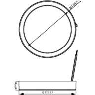 Dimension Drawing (without table) - DN027C G3 LED12/NW 12W 220-240V D175