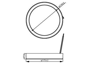 Dimension Drawing (without table) - DN027C G3 LED12/CW 12W 220-240V D175