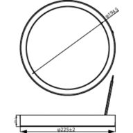 Dimension Drawing (without table) - DN027C G3 LED20/CW 19W 220-240V D225