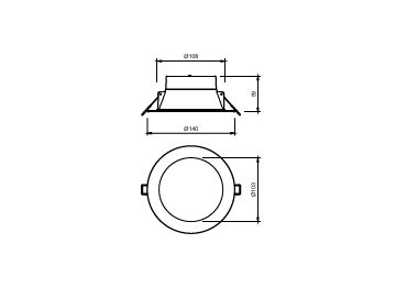 Dimension Drawing (without table) - DN029B G2 LED10/CCT PSR-E D120 CAU