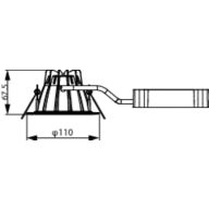 Dimension Drawing (without table) - DN031B LED6/827 PSR-E D90 NZ
