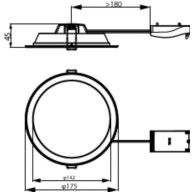 Dimension Drawing (without table) - DN065B G4 LED12/830_840_865 12W D150 RD