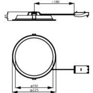 Dimension Drawing (without table) - DN065B G4 LED20/830_840_865 19W D200 RD
