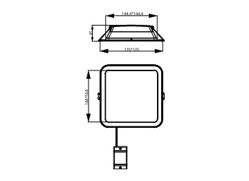 Dimension Drawing (without table) - DN065B G4 LED12/840 12W 220-240V L150 SQ