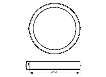 Dimension Drawing (without table) - DN065C G4 LED12/830 12W 220-240V 6-D175