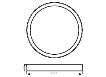 Dimension Drawing (without table) - DN065C G4 LED20/840 19W 220-240V 8-D225