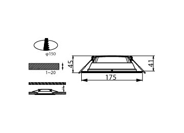 DN500B LED12/840 12W 220-240V D150 CN