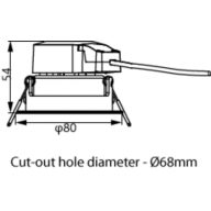 Dimension Drawing (without table) - RS061B G2 LDNR LED5-36/830 PSR II WH
