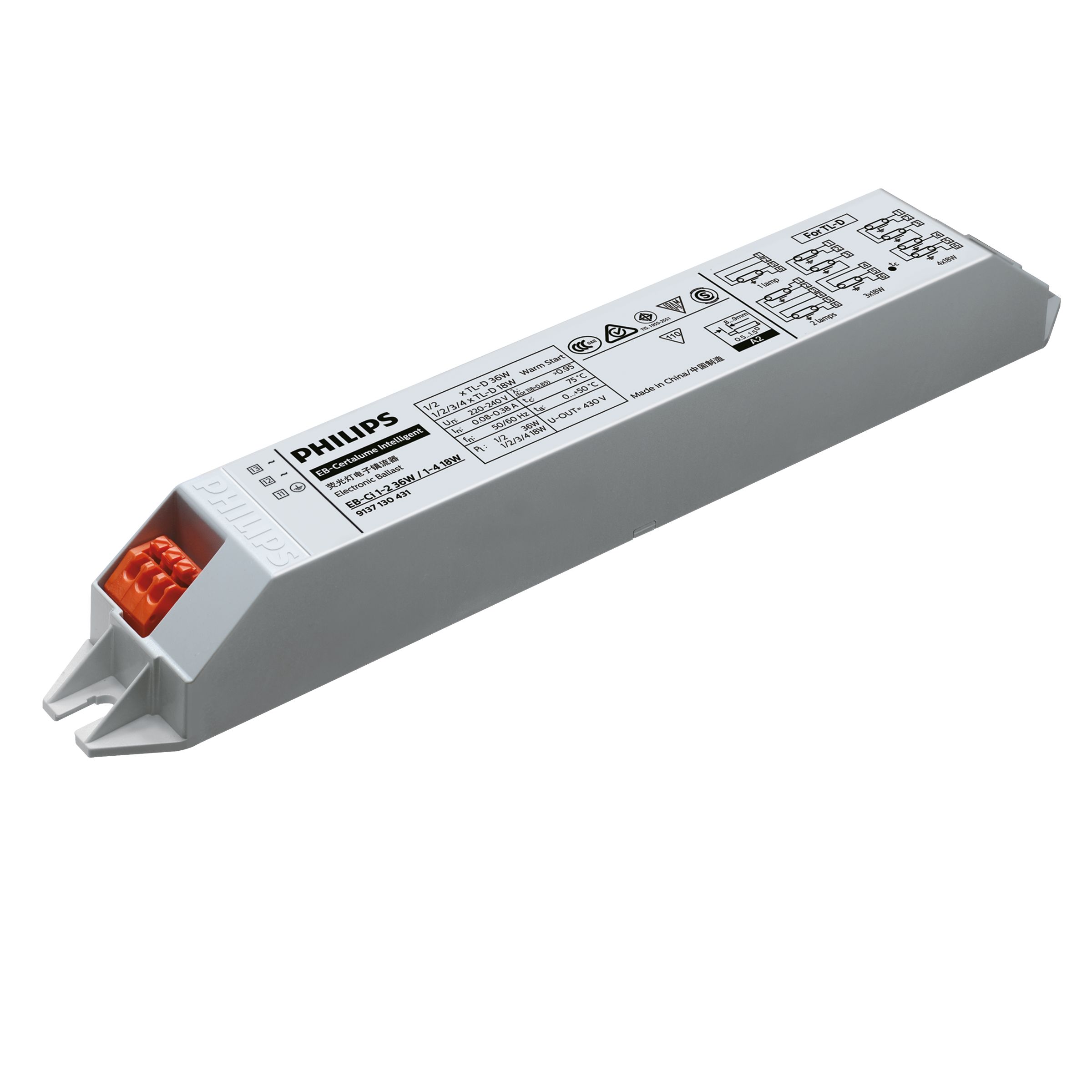 EB Ci 1 2 36W 1 4 18W 220 240V 50 60Hz 913713043180 Philips lighting