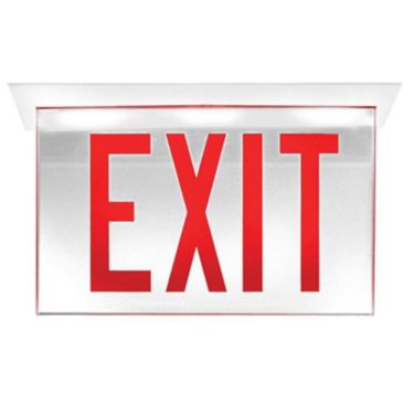 Edge-Glo Exit LED, Recessed Housing - AC Only, Green LED, RGLO LED Series