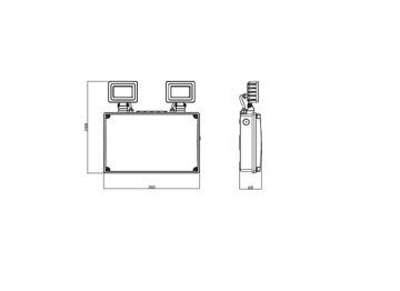 Dimension Drawing (without table) - EM120C Twin-head LED10/865 IP65
