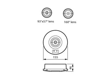 Dimension Drawing (without table) - EM152C SM 2S OA/CO NM3 ELP WH IP65