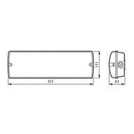 Dimension Drawing (without table) - EM153C SM BKD EXIT SIGN M3 ELB IP65