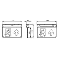 Dimension Drawing (without table) - EM159C WL/CM EXIT SIGN M3 ELB UP WH