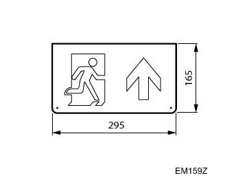 Dimension Drawing (without table) - EM159Z WL/CM EXIT SIGN LEGEND LEFT/RIGHT