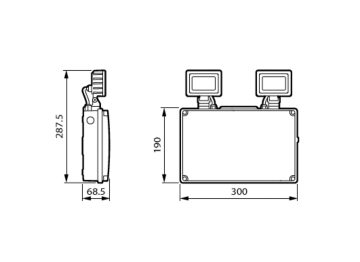 Dimension Drawing (without table) - EM164C SM TWIN SPOT NM3 ELP IP65