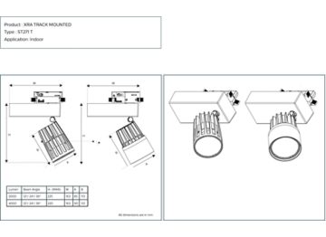 Dimension Drawing (without table) - ST271T LED20/840 PSU-E WB 1C BK