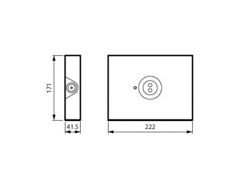 Dimension Drawing (without table) - EM256C SM 7S OA/CO NM3 ELW IP40 WH