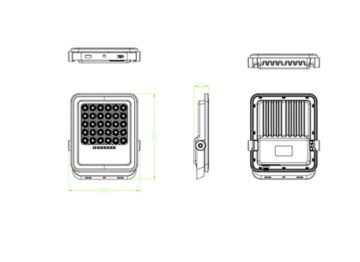 Dimension Drawing (without table) - BVC080 LED25/730 Solar