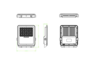 Dimension Drawing (without table) - BVC080 LED30/765 Solar