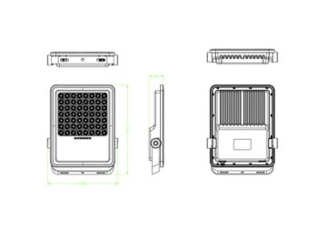 Dimension Drawing (without table) - BVC080 LED40/730 Solar