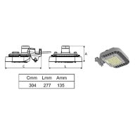 Dimension Drawing (without table) - BRP231 LED130 CW 87W 120-277V PSR DM P7